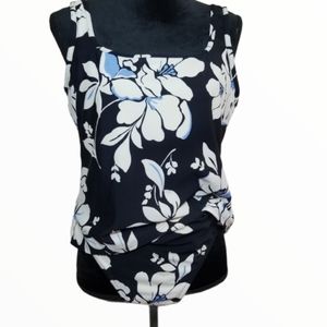 Lands' End Swimsuit Tankini Flower Print Size 18